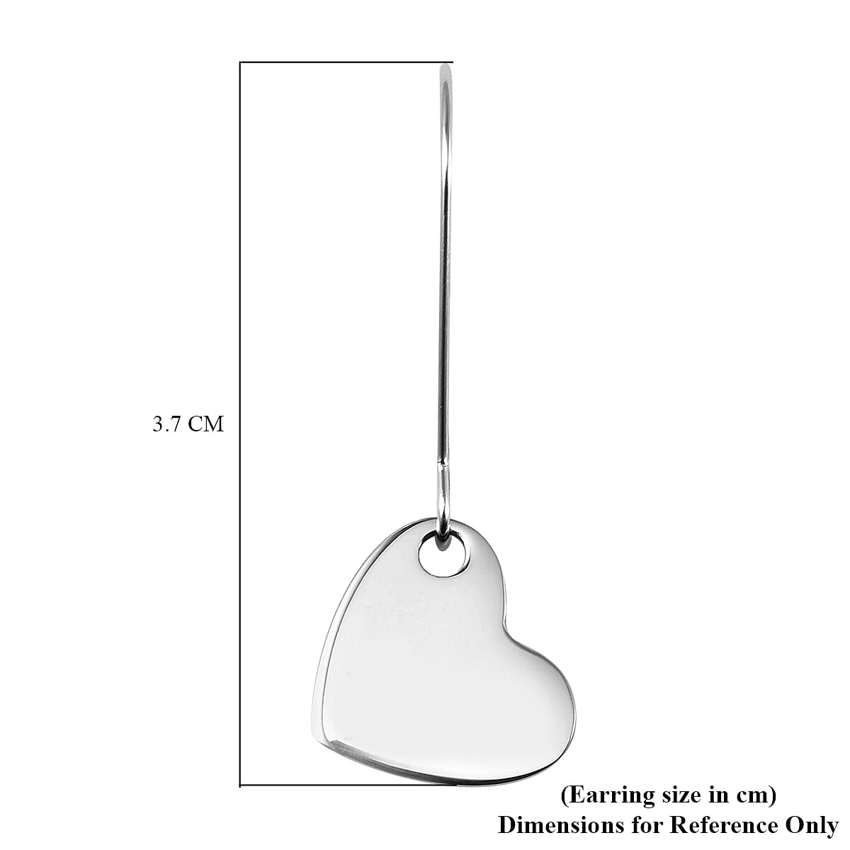 Heart Charm Earrings in Stainless Steel