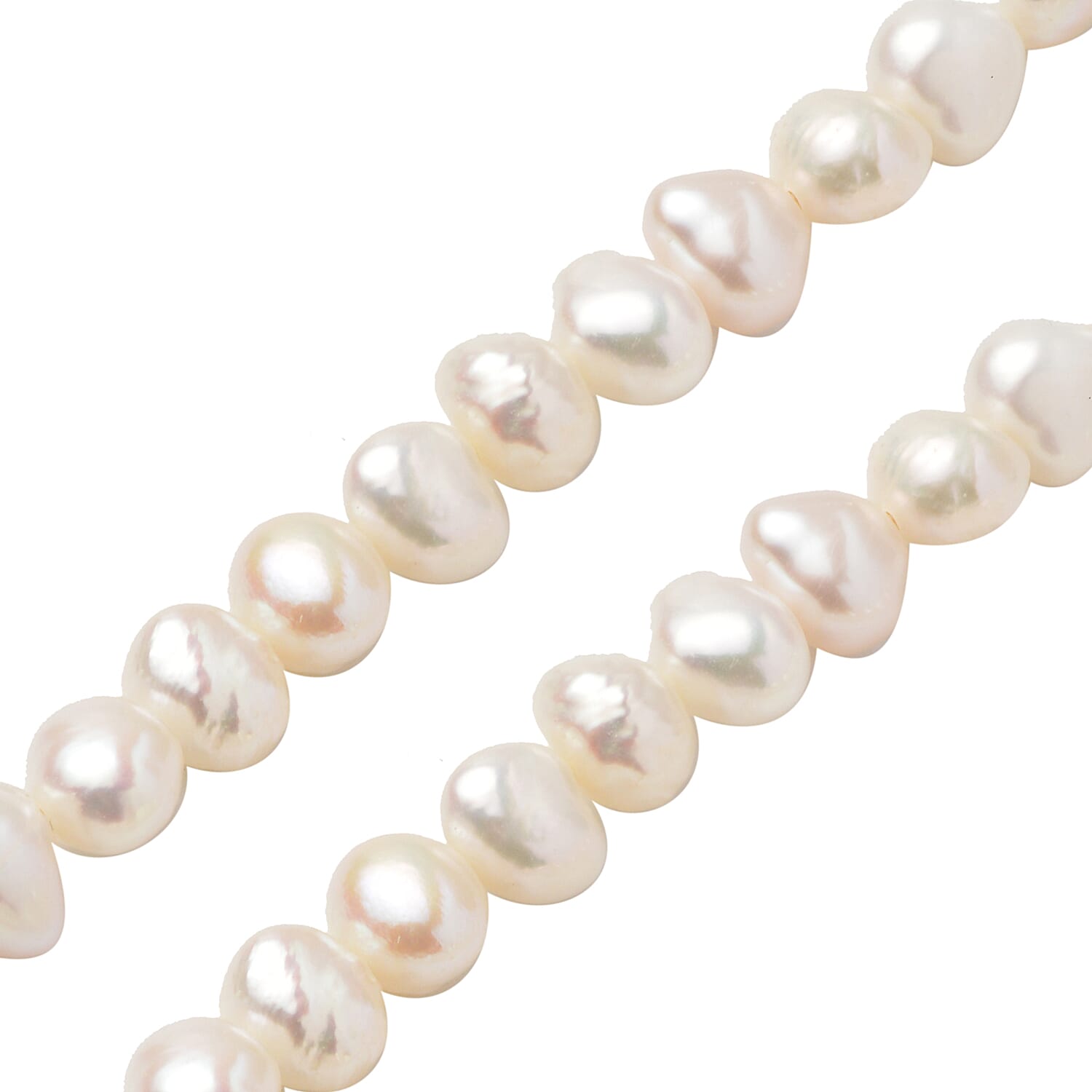 White Fresh Water Pearl Necklace (Size - 20) in Sterling Silver