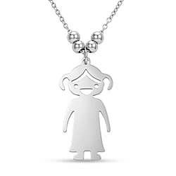 Single Boy Design Necklace (Size - 20) in Silver Tone