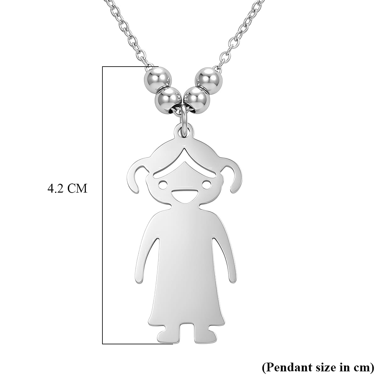 Single Girl Design Necklace (Size - 20) in Silver Tone