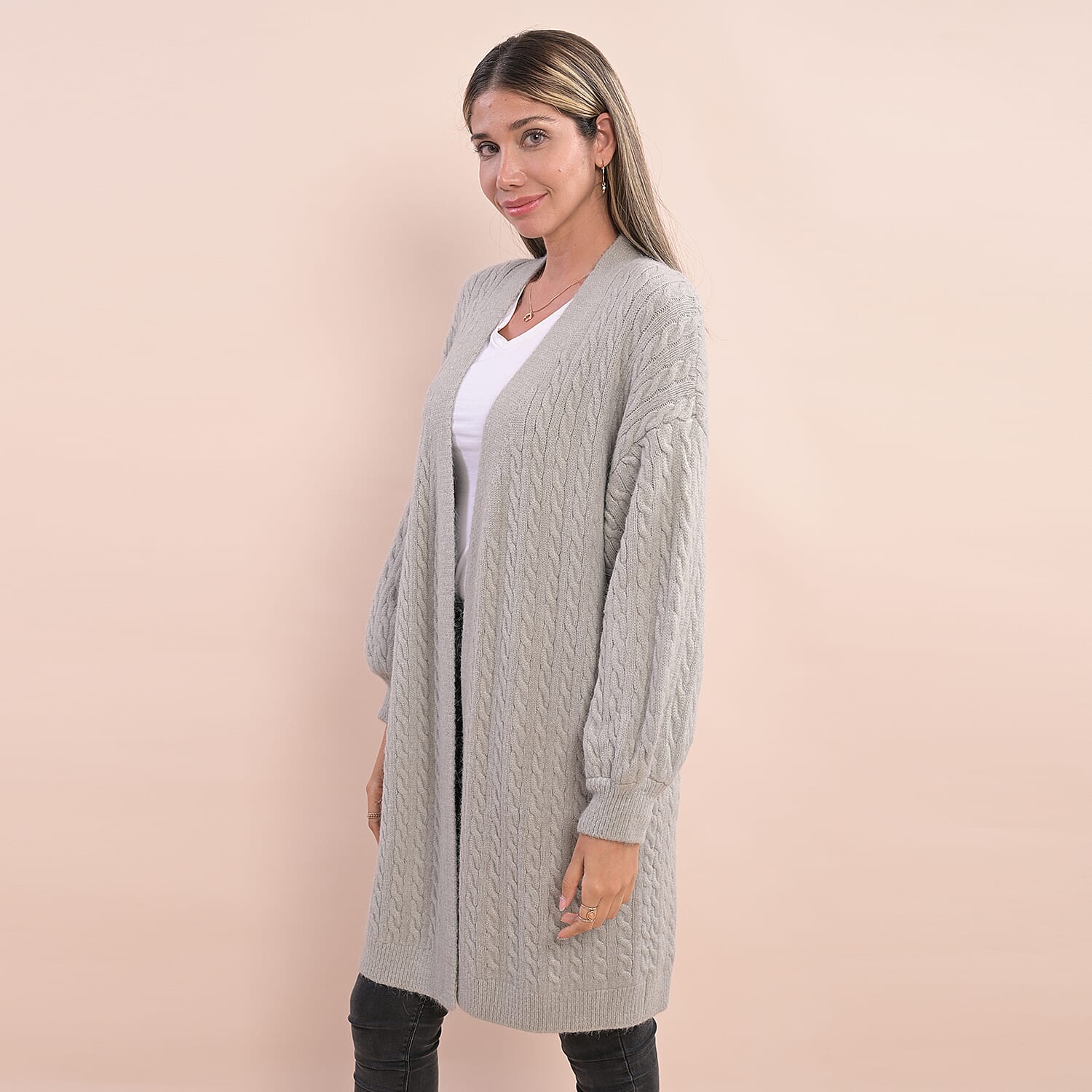 LA MAREY Cardigan (Size 8-20 ) - Light Grey