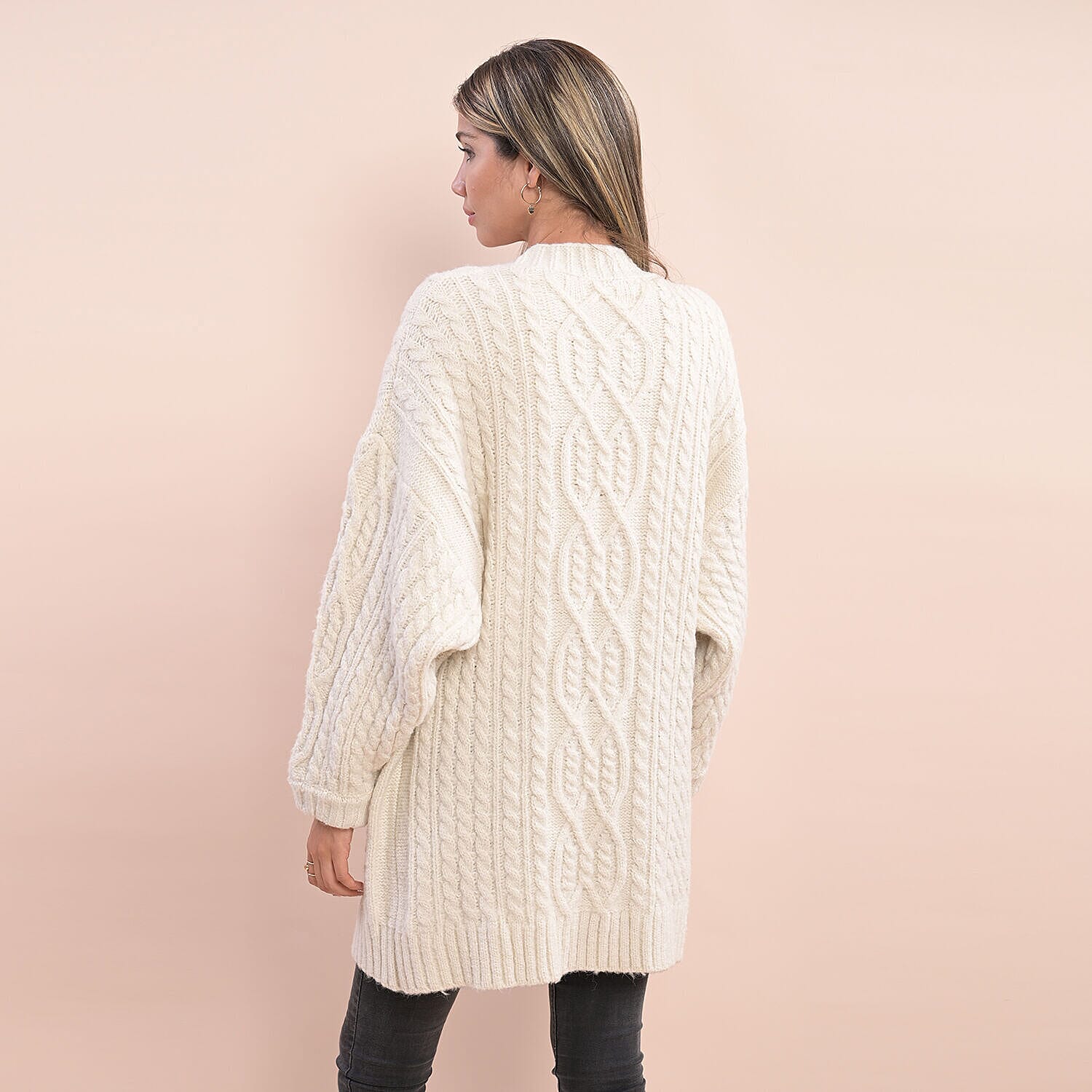 LA MAREY Knitted Women's Sweater Cardigan - Cream
