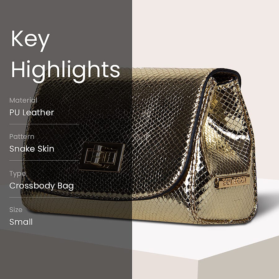 Bulaggi Collection - Fern Crossbody Bag with Twist Clasp Closure (Size 16x14x07 Cm) - Silver