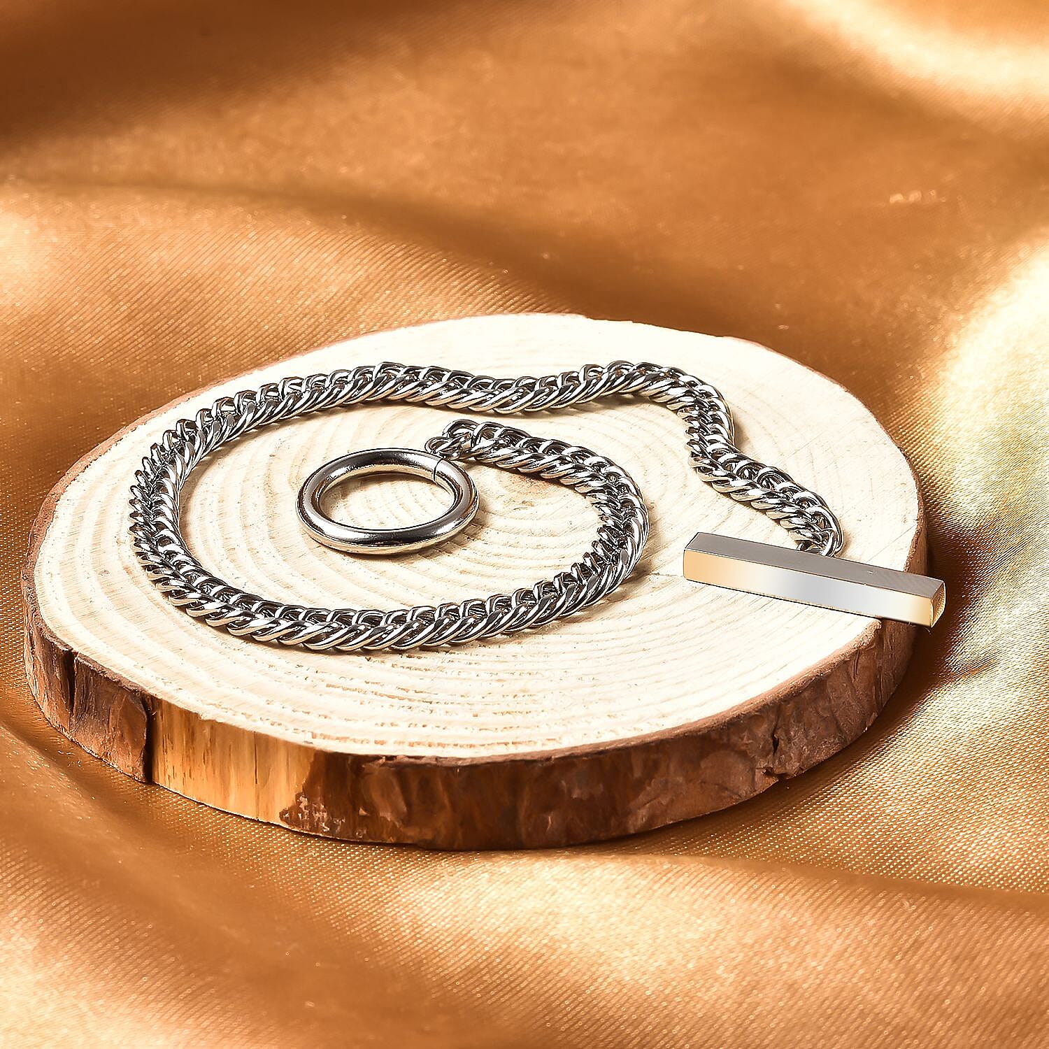 Bracelet (Size - 7.5) in Stainless Steel With Silver Tone