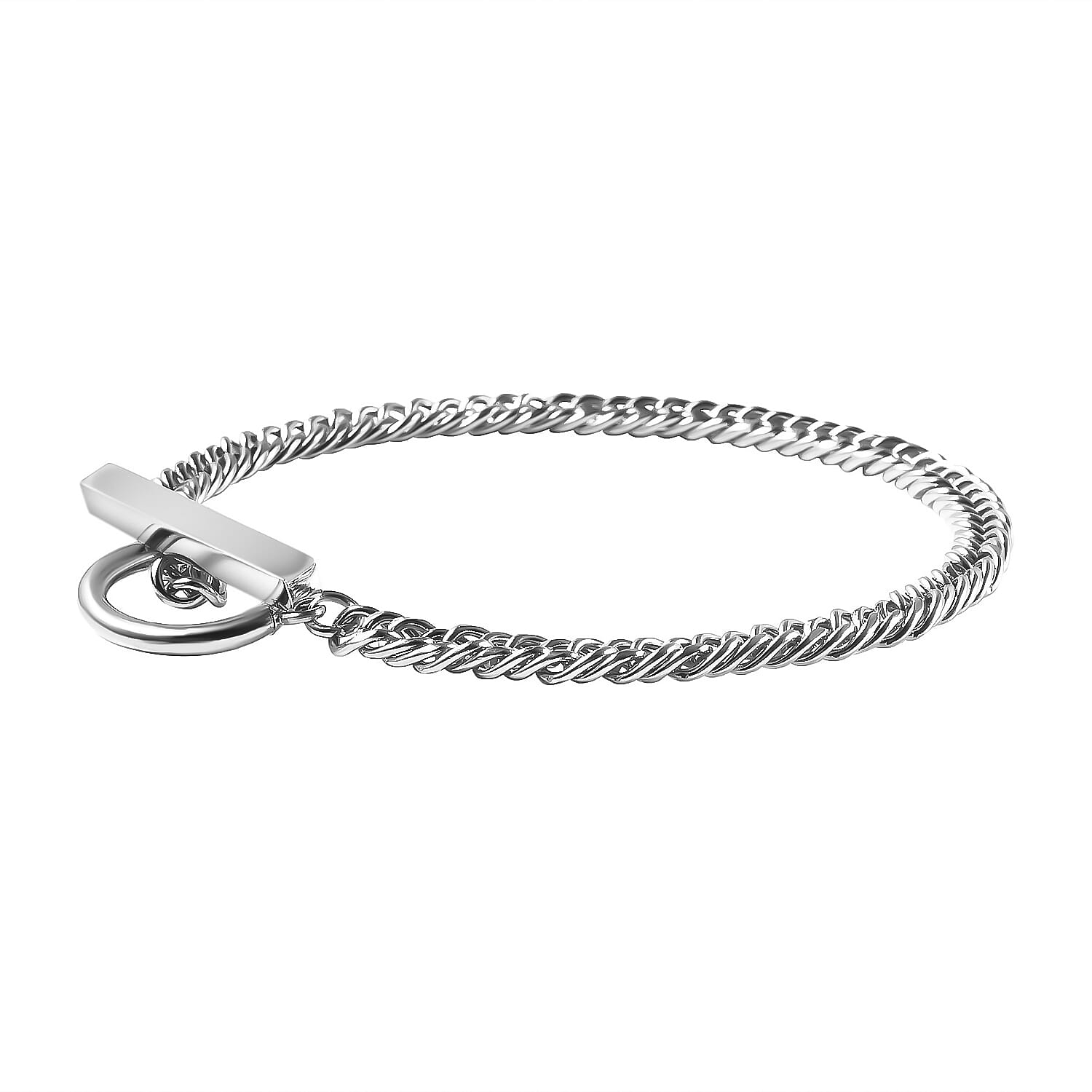 Bracelet (Size - 7.5) in Stainless Steel With Silver Tone