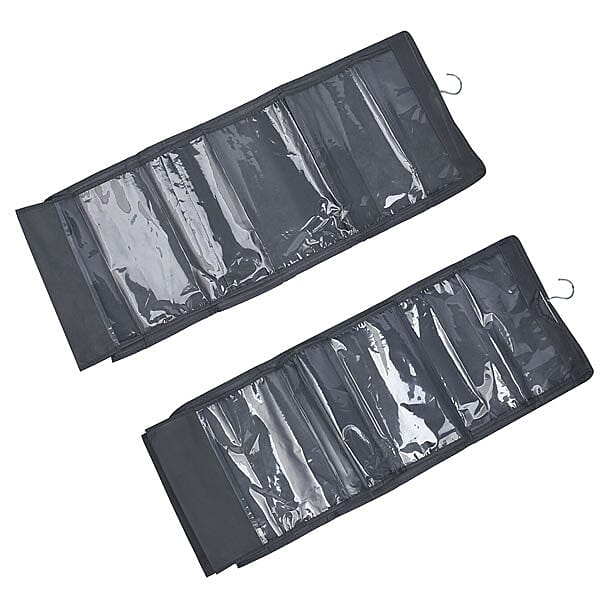 Set of 3 Hanging Dust Proof Handbag Purse Organiser with 6 Pockets (Size:33x80Cm) - Grey