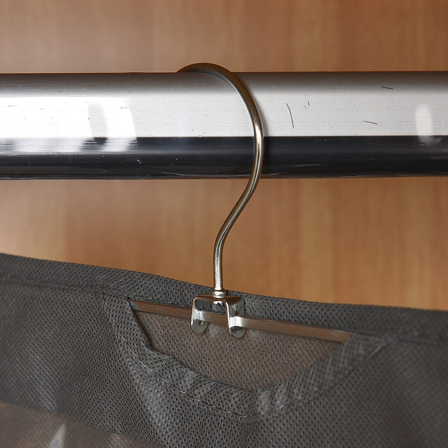 Set of 3 Hanging Dust Proof Handbag Purse Organiser with 6 Pockets (Size:33x80Cm) - Grey