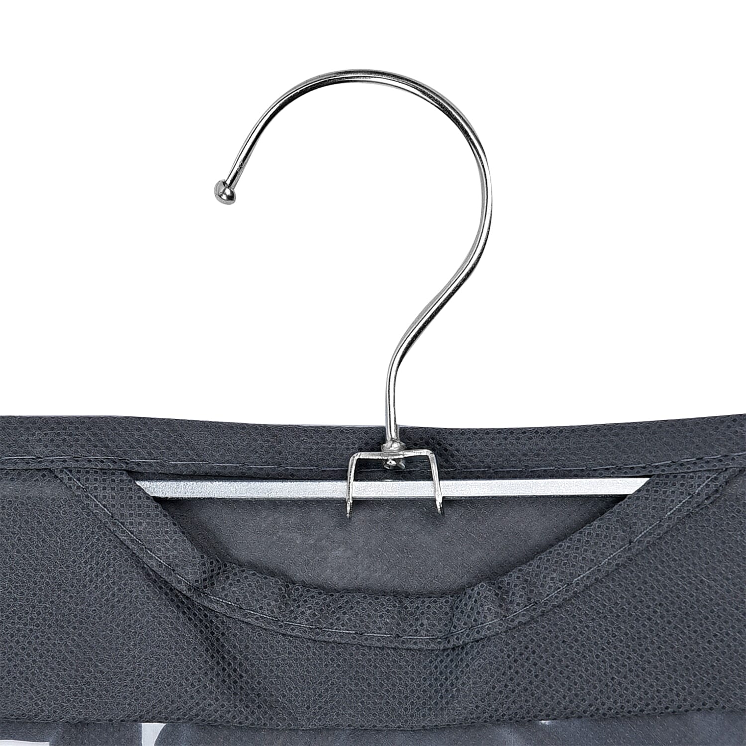 Set of 3 Hanging Dust Proof Handbag Purse Organiser with 6 Pockets (Size:33x80Cm) - Grey