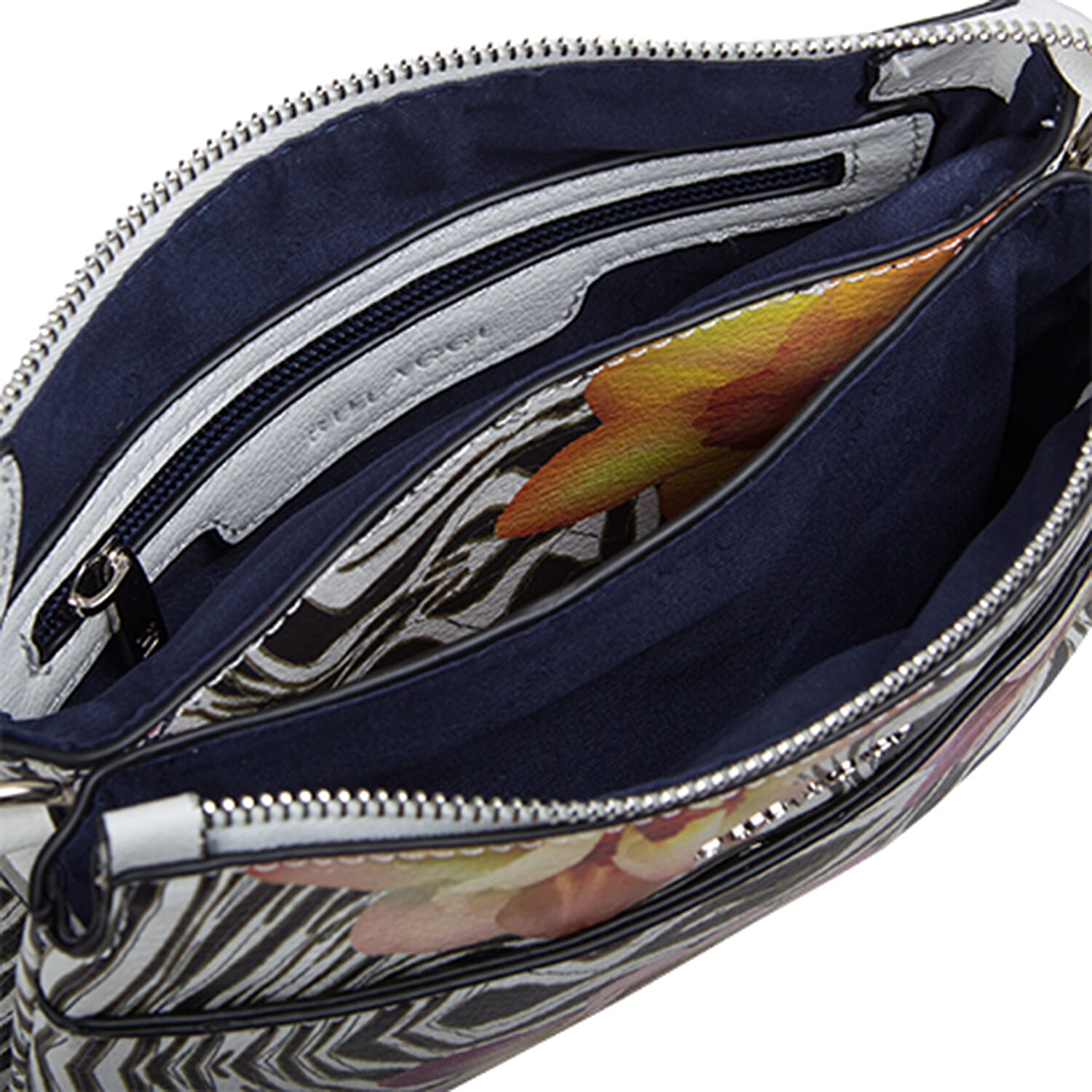 Bulaggi Collection - Zebraflower Crossbody Bag with Zipper Closure (Size 21x17x4 Cm) - Multi