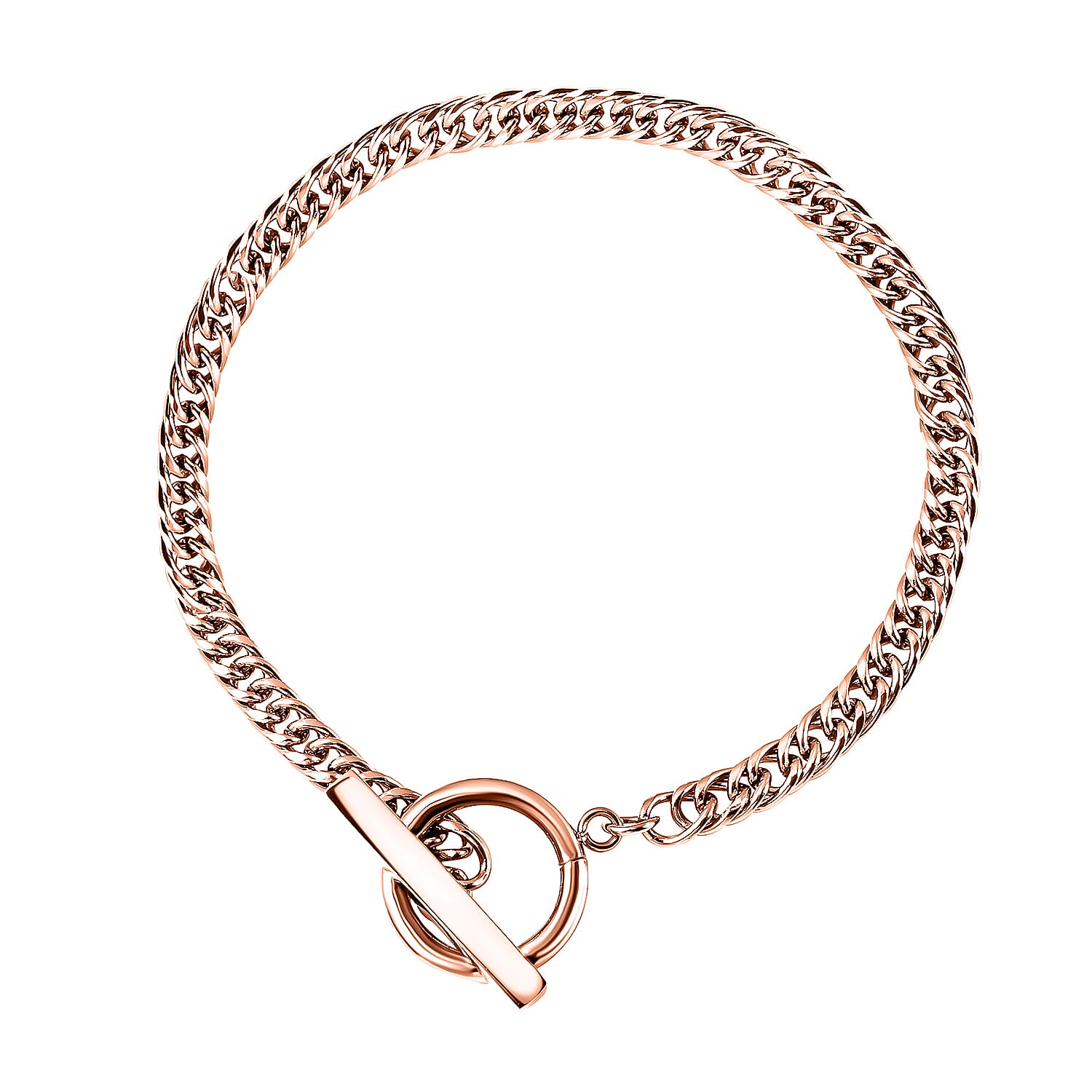 Bracelet (Size - 7.5) WithT-Bar Lock in Rose Gold Tone