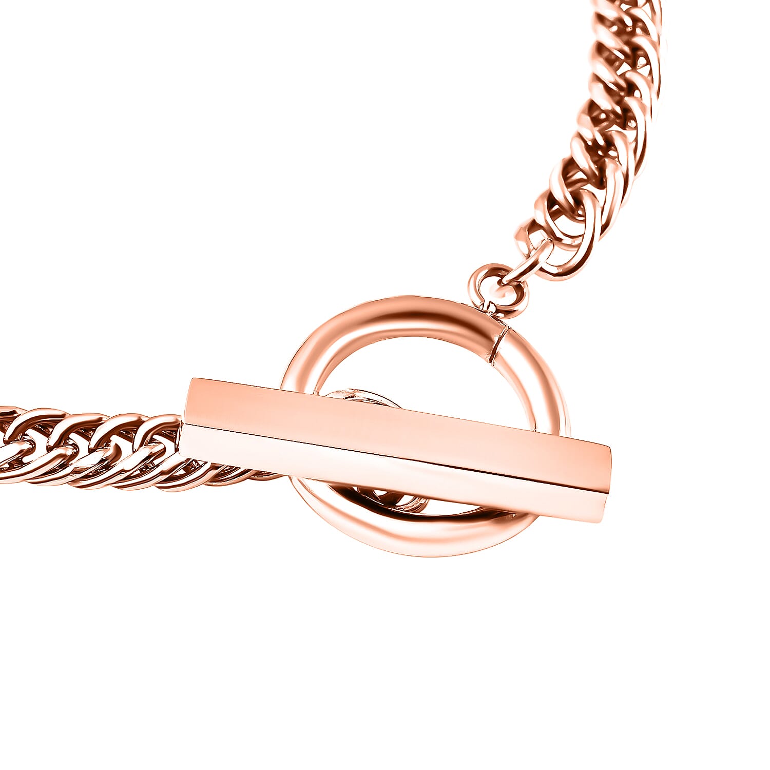 Bracelet (Size - 7.5) WithT-Bar Lock in Rose Gold Tone