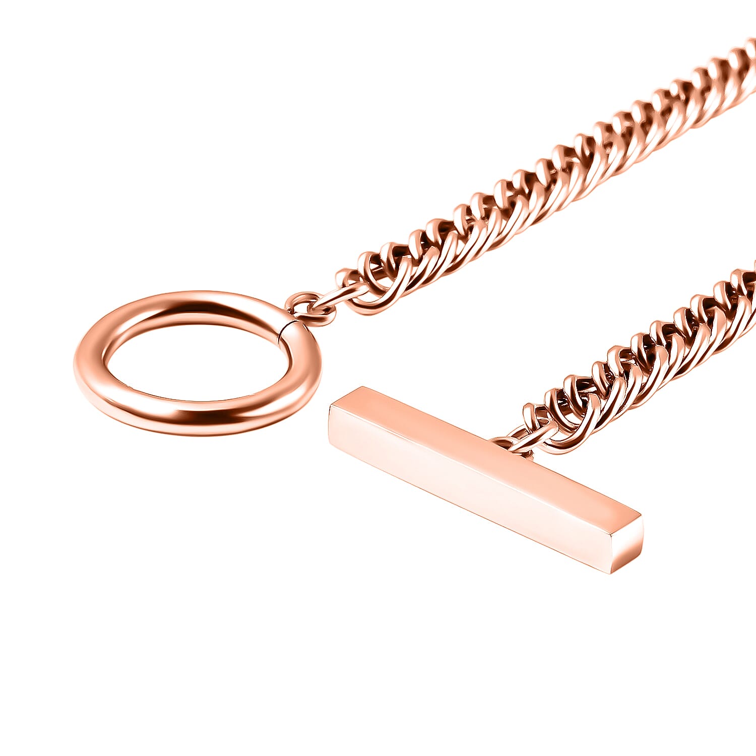 Bracelet (Size - 7.5) WithT-Bar Lock in Rose Gold Tone