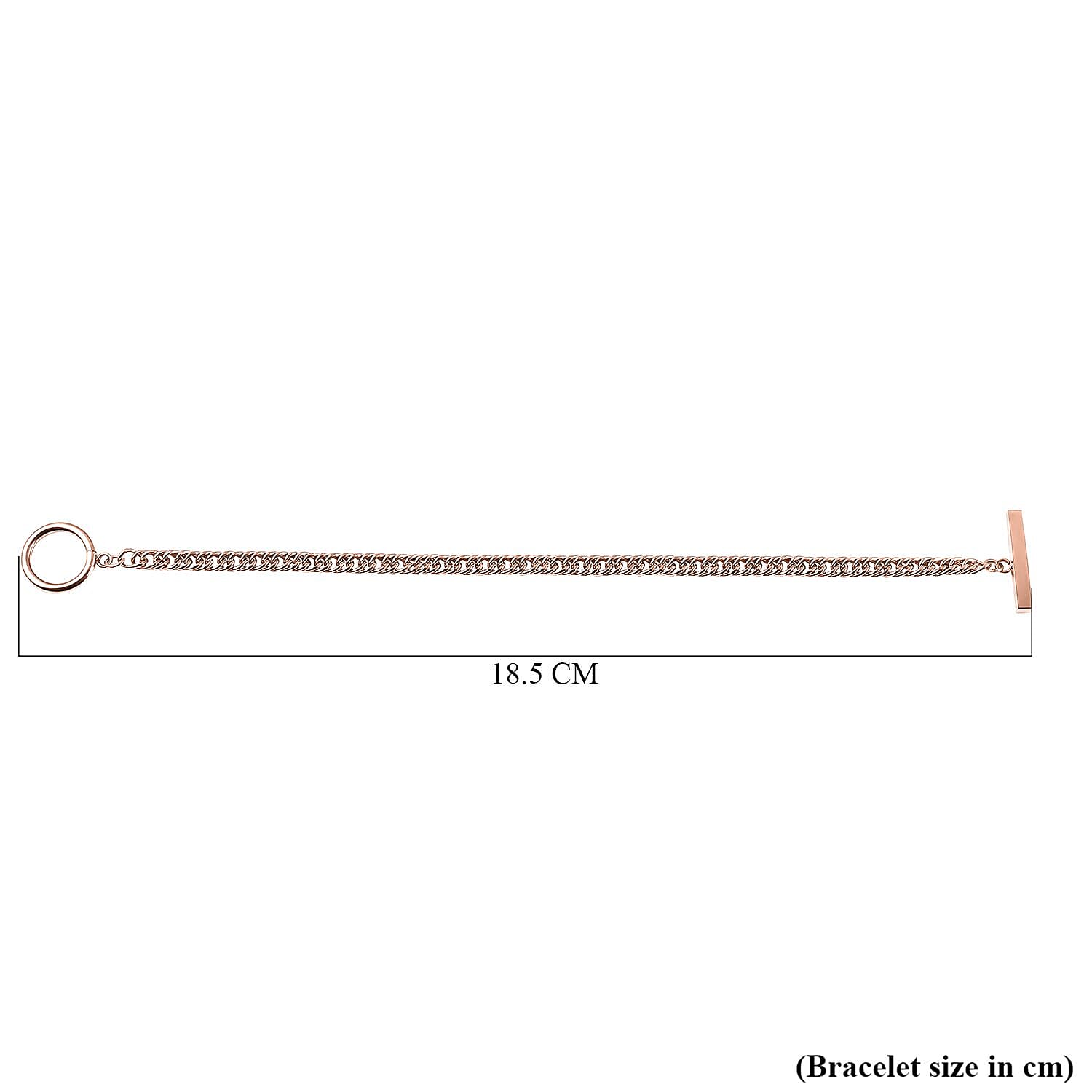 Bracelet (Size - 7.5) WithT-Bar Lock in Rose Gold Tone