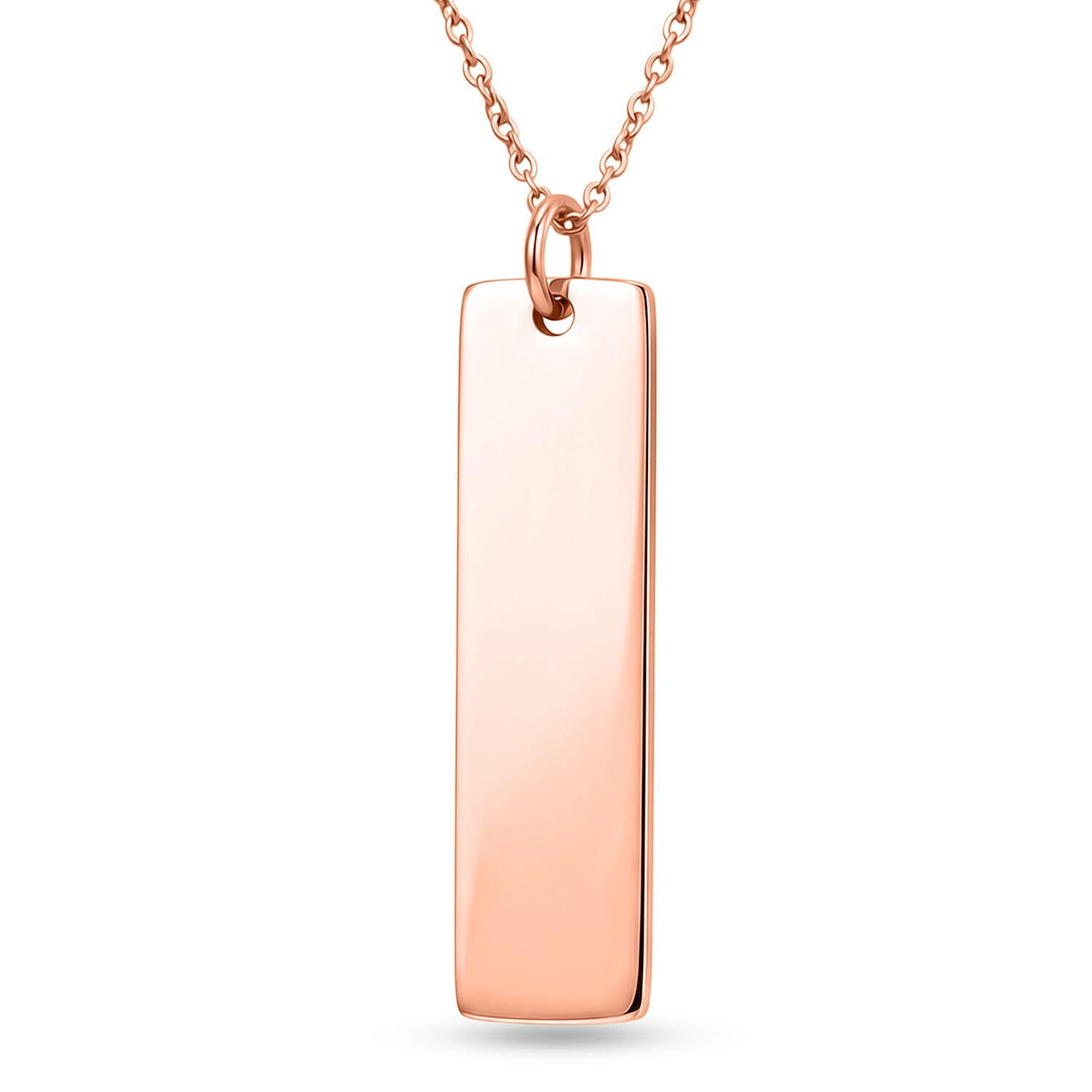 Personalized Dog Tag Chain (Size - 20) in Rose Gold Tone
