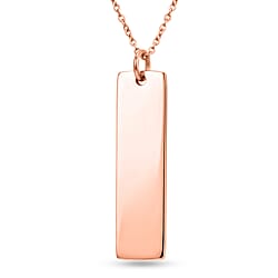 Personalised Bar Pendant with Chain in Rose Gold Tone 20 Inches