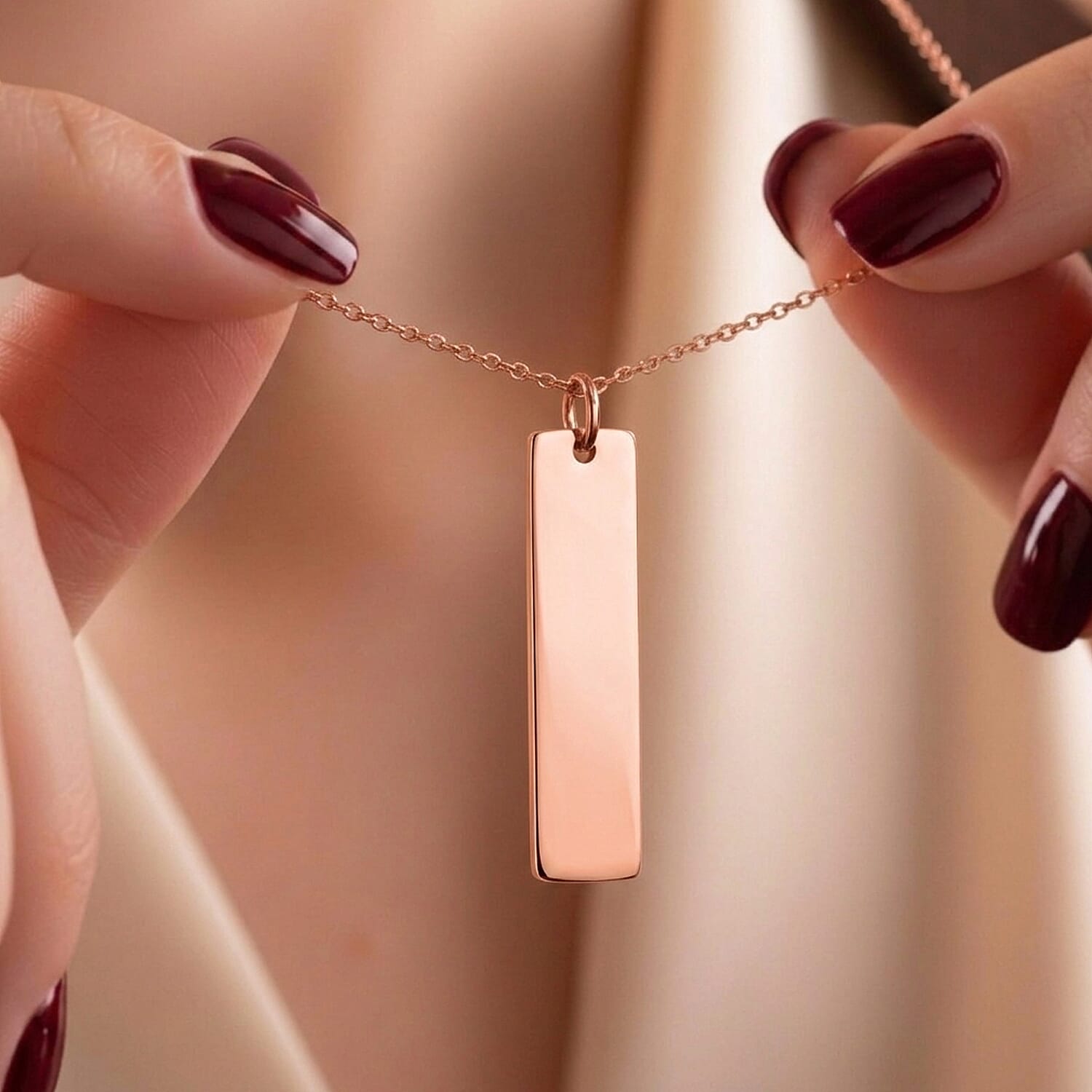 Personalized Dog Tag Chain (Size - 20) in Rose Gold Tone