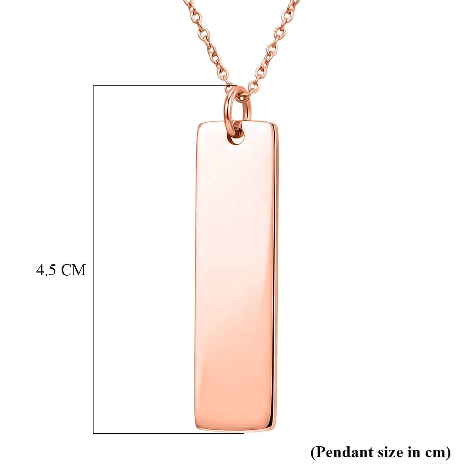 Personalized Dog Tag Chain (Size - 20) in Rose Gold Tone