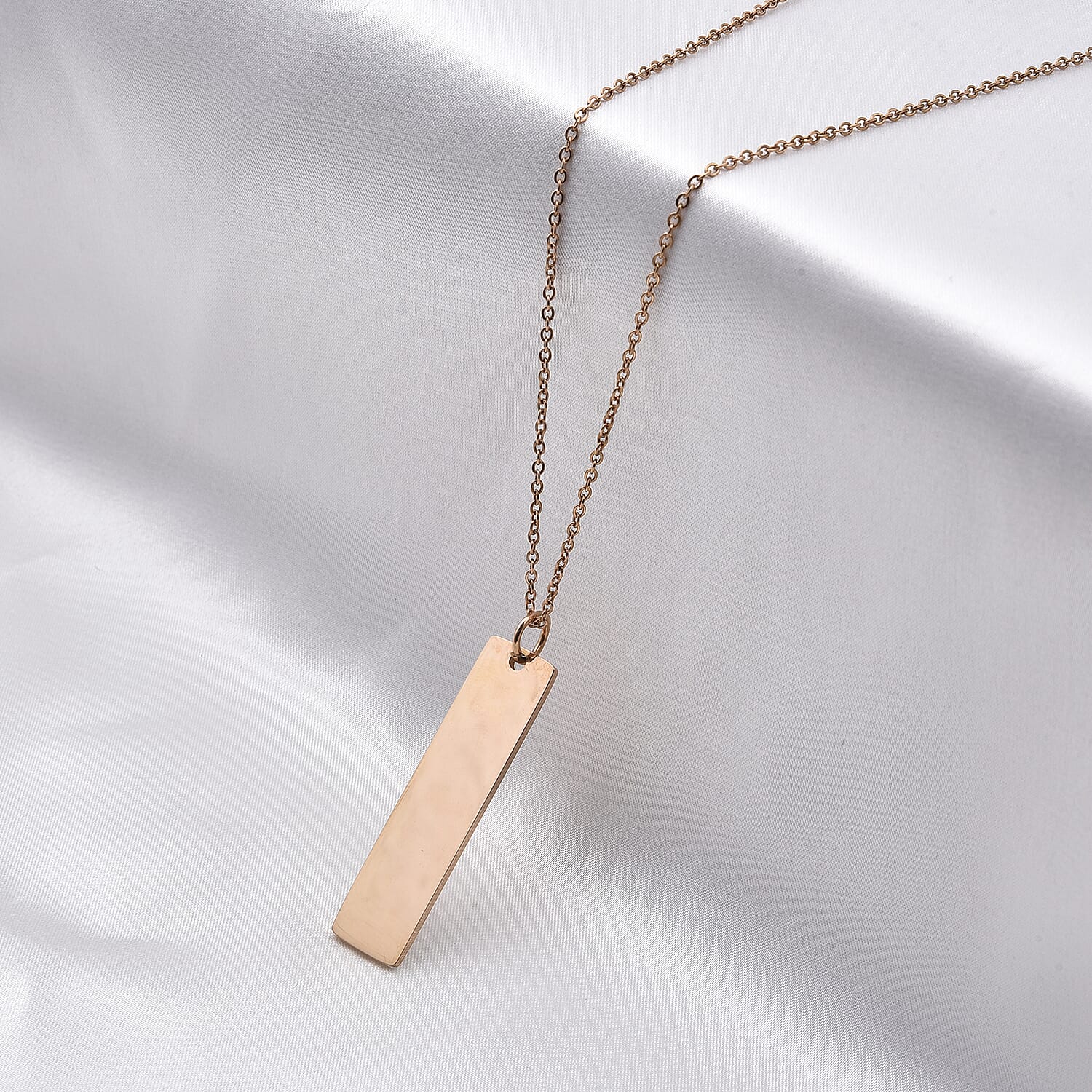 Personalized Dog Tag Chain (Size - 20) in Rose Gold Tone