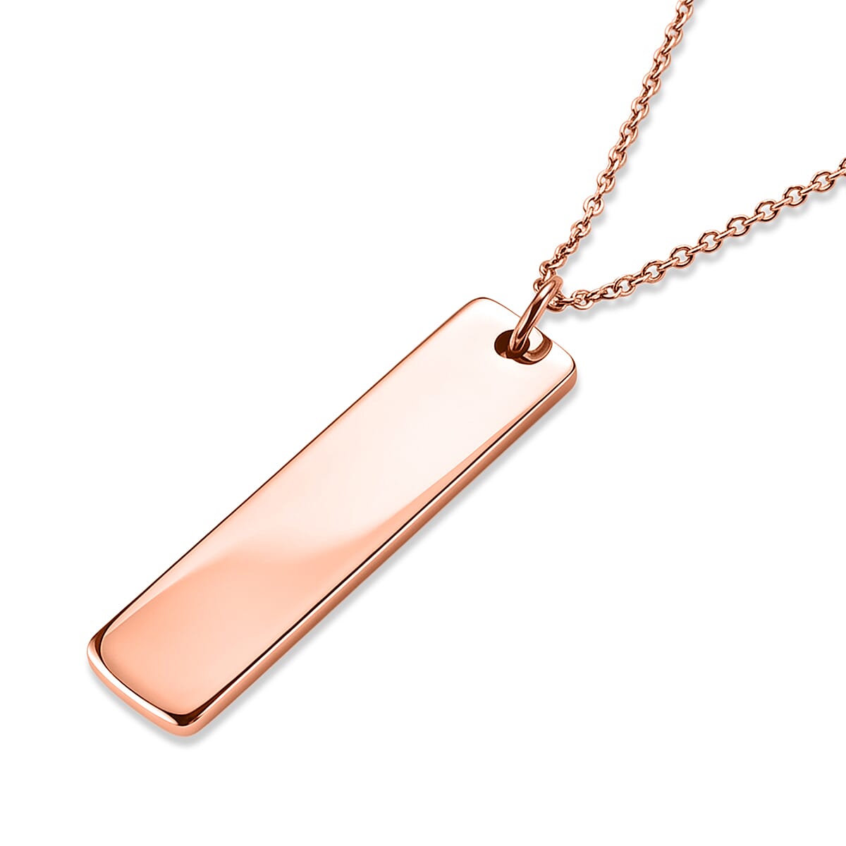 Personalized Dog Tag Chain (Size - 20) in Rose Gold Tone