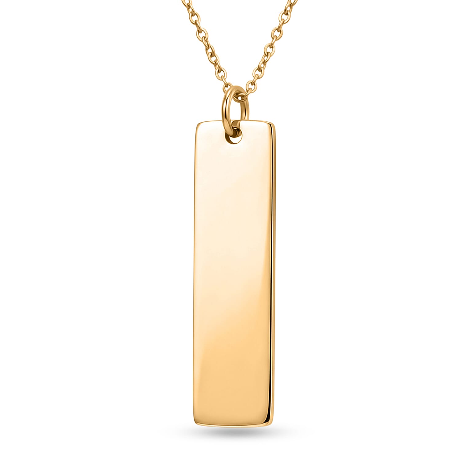 Personalized Dog Tag Chain (Size - 20) in Yellow Gold Tone