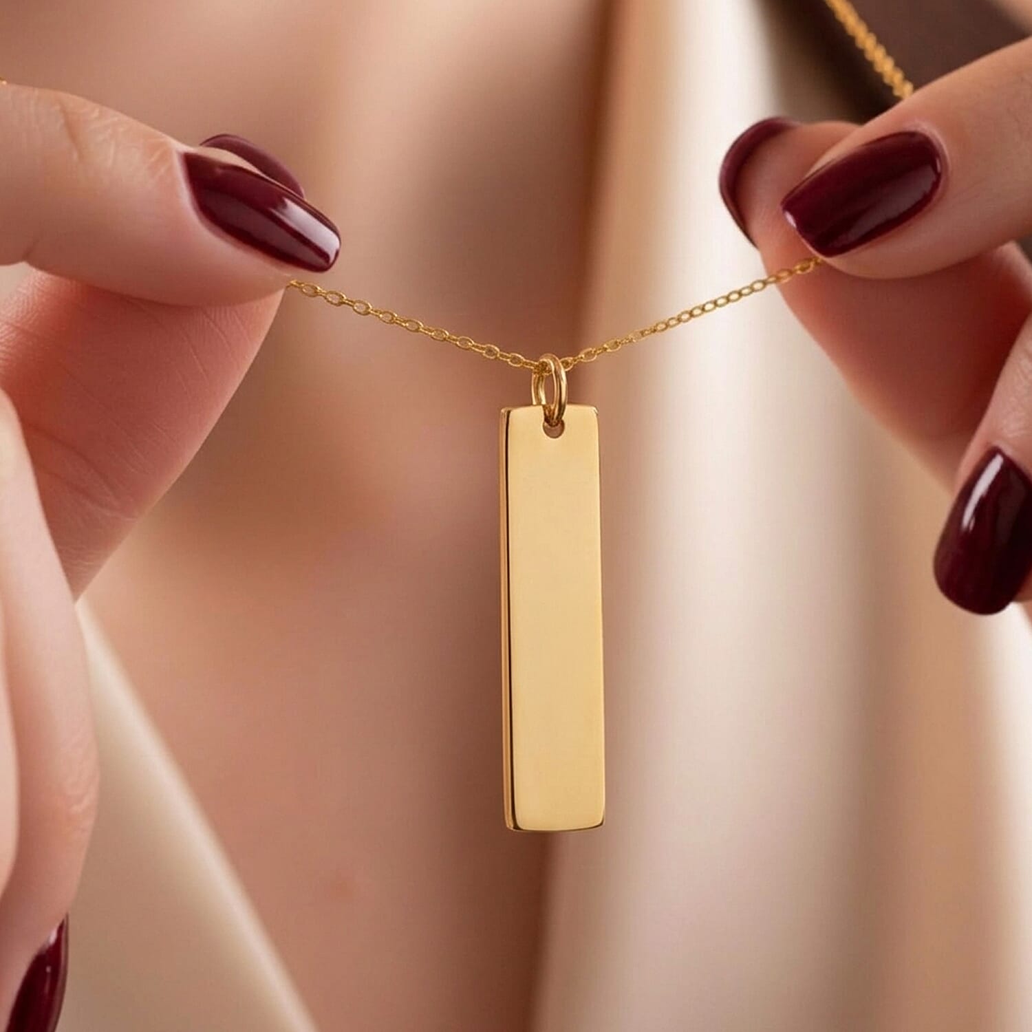 Personalized Dog Tag Chain (Size - 20) in Yellow Gold Tone