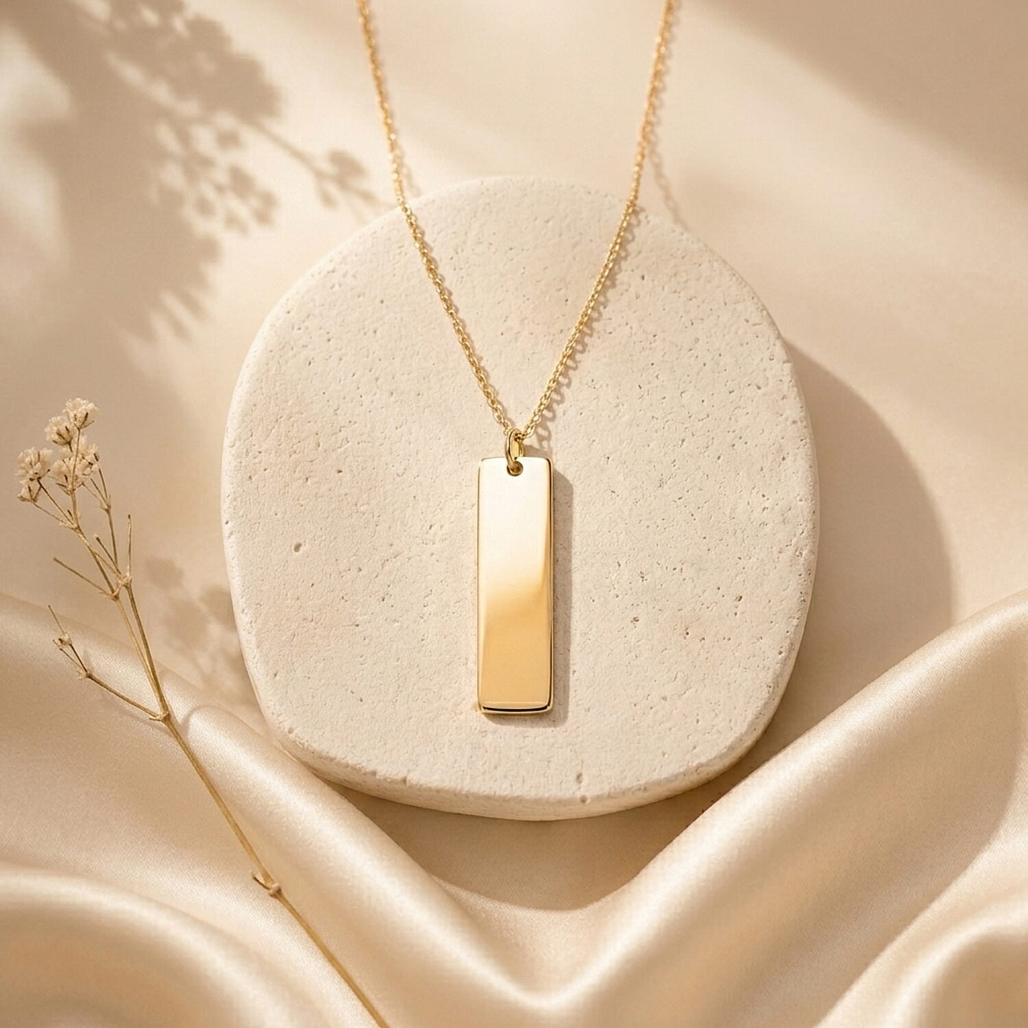 Personalized Dog Tag Chain (Size - 20) in Yellow Gold Tone