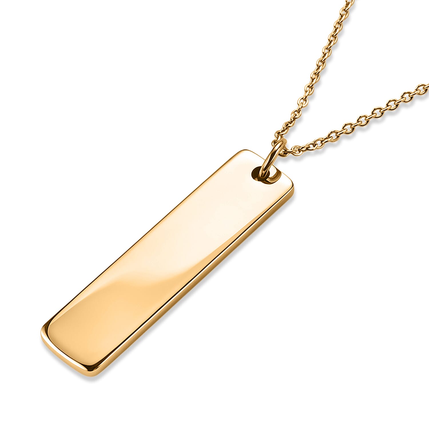 Personalized Dog Tag Chain (Size - 20) in Yellow Gold Tone
