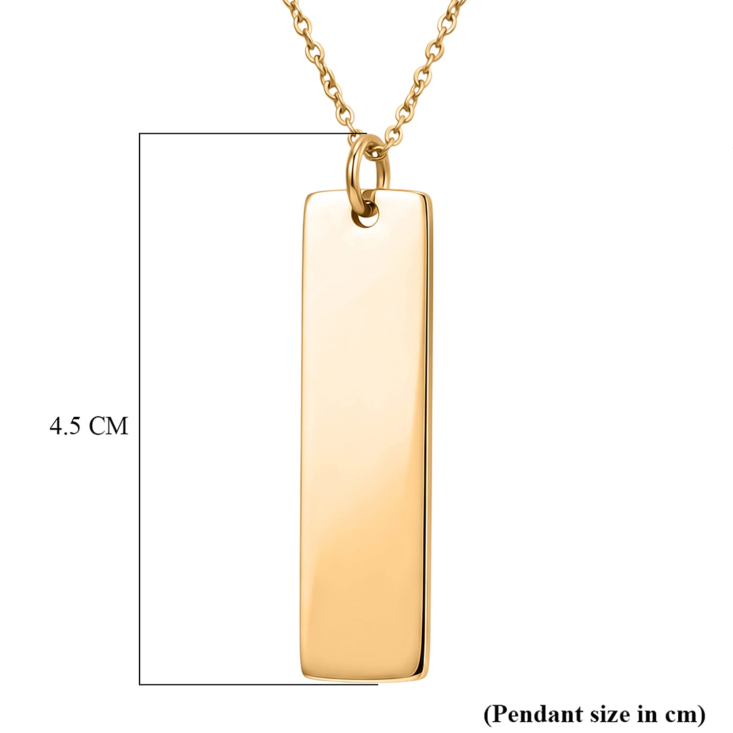 Personalized Dog Tag Chain (Size - 20) in Yellow Gold Tone
