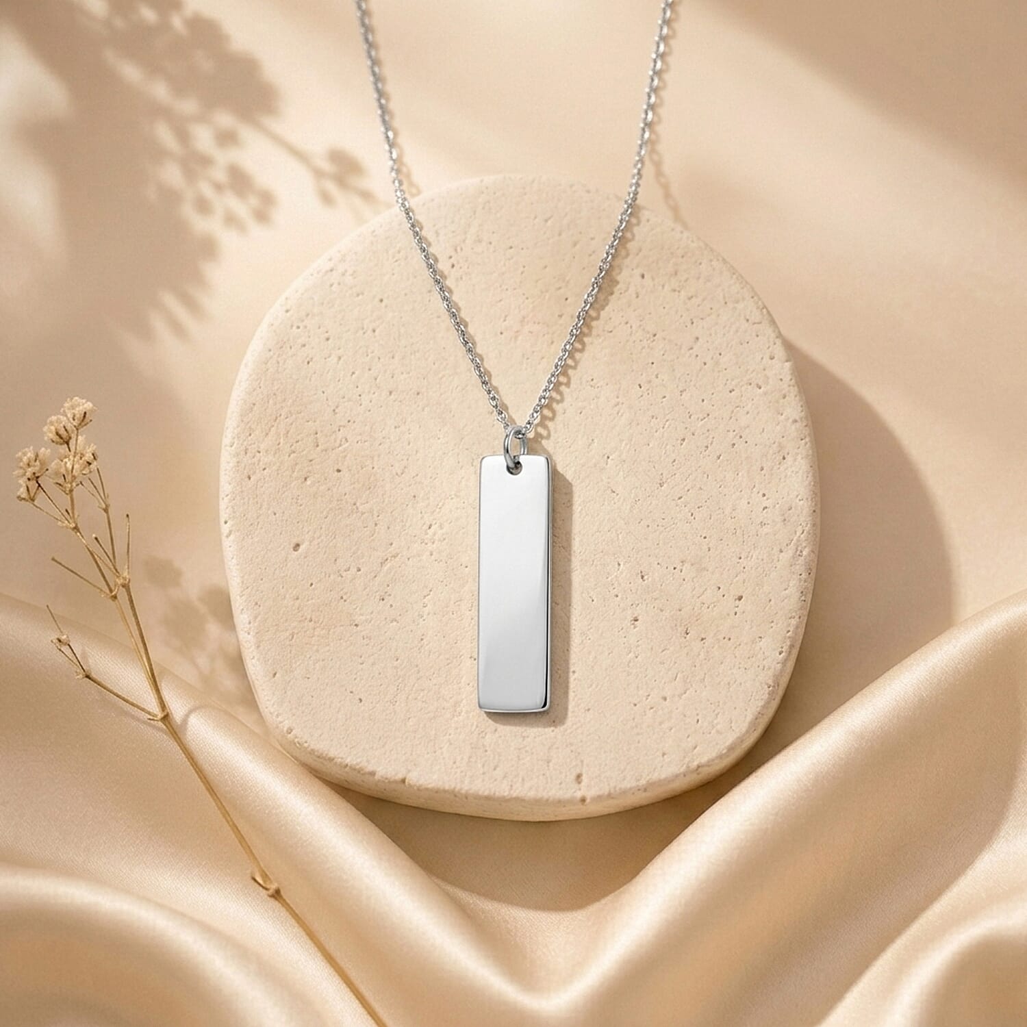 Personalized Dog Tag Chain (Size - 20) in Silver Tone