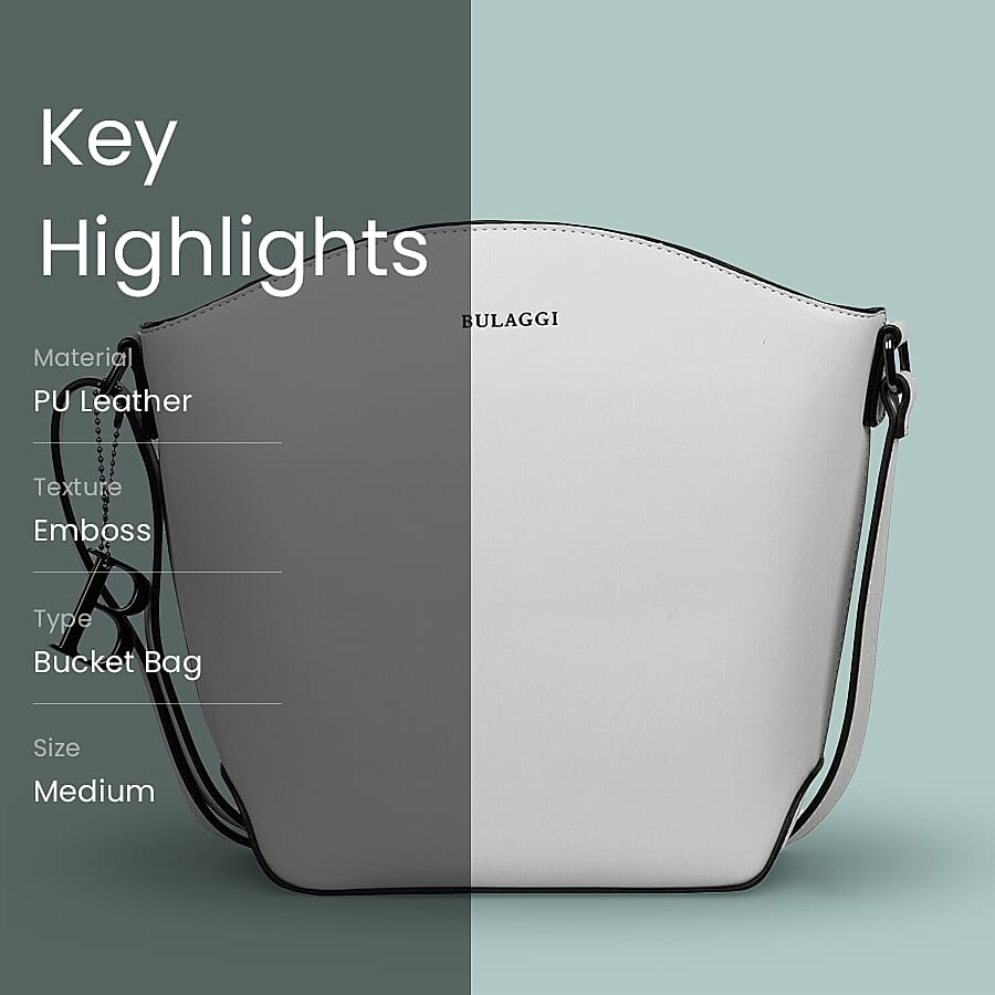 Bulaggi Collection - Kayla Bucket Crossbody Bag (Size 18x24x09 cm) - White