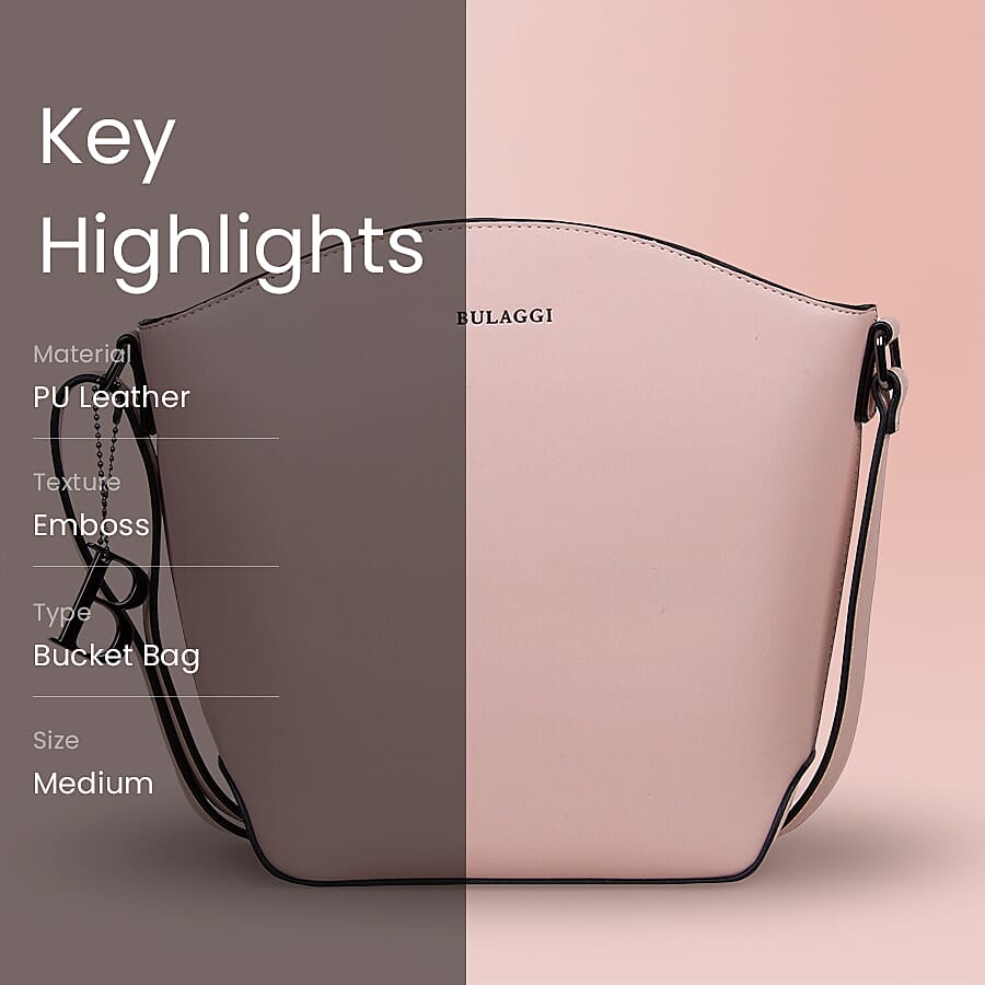 Bulaggi Collection - Kayla Bucket Crossbody Bag (Size 18x24x09 cm) - Dusty Pink