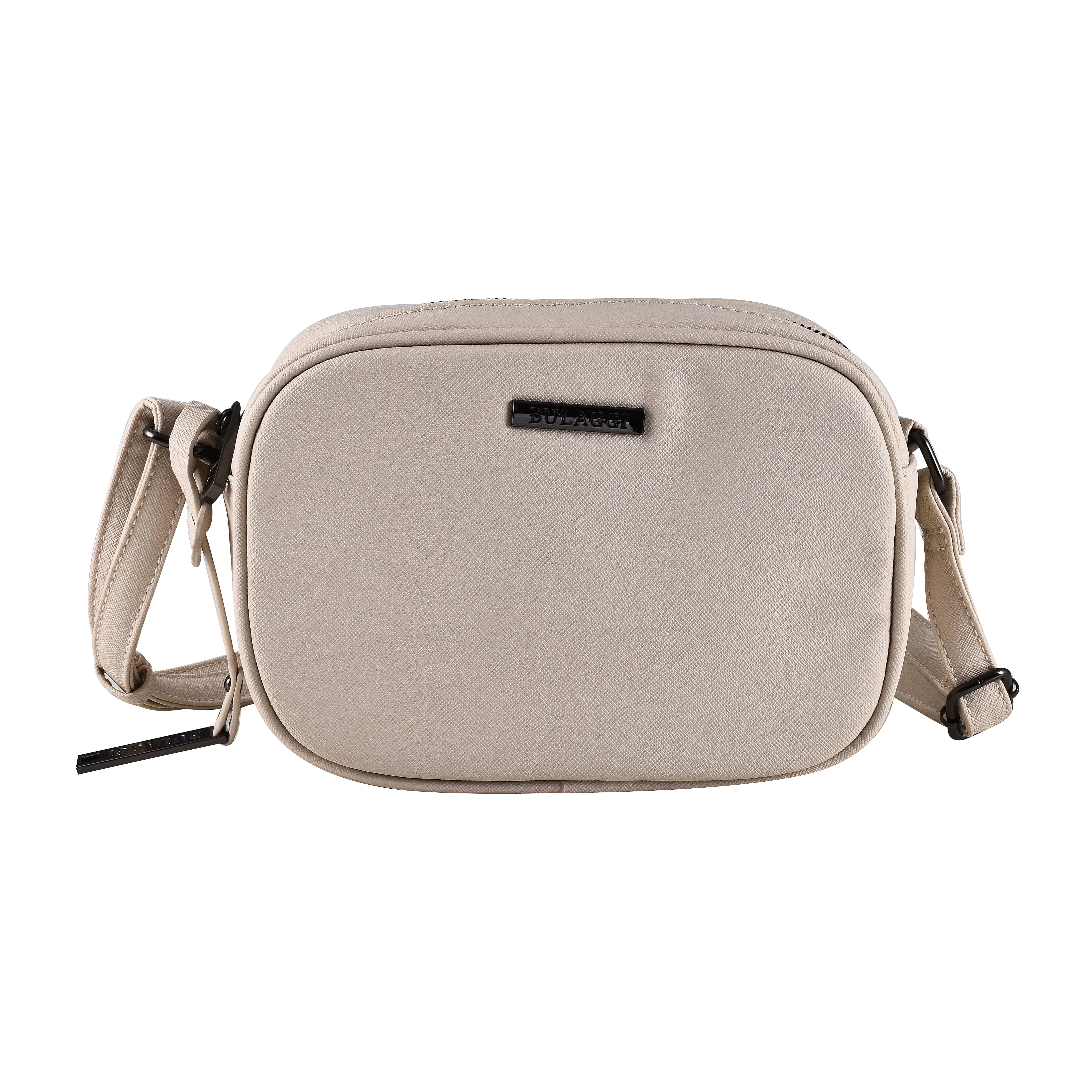 Bulaggi Collection - Gauze Crossbody Bag with Adjustable Shoulder Chain - Bone White