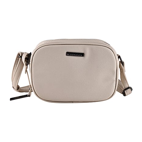 Bulaggi Collection - Gauze Crossbody Bag with Adjustable Shoulder Chain - Bone White