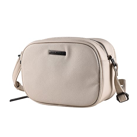 Bulaggi Collection - Gauze Crossbody Bag with Adjustable Shoulder Chain - Bone White