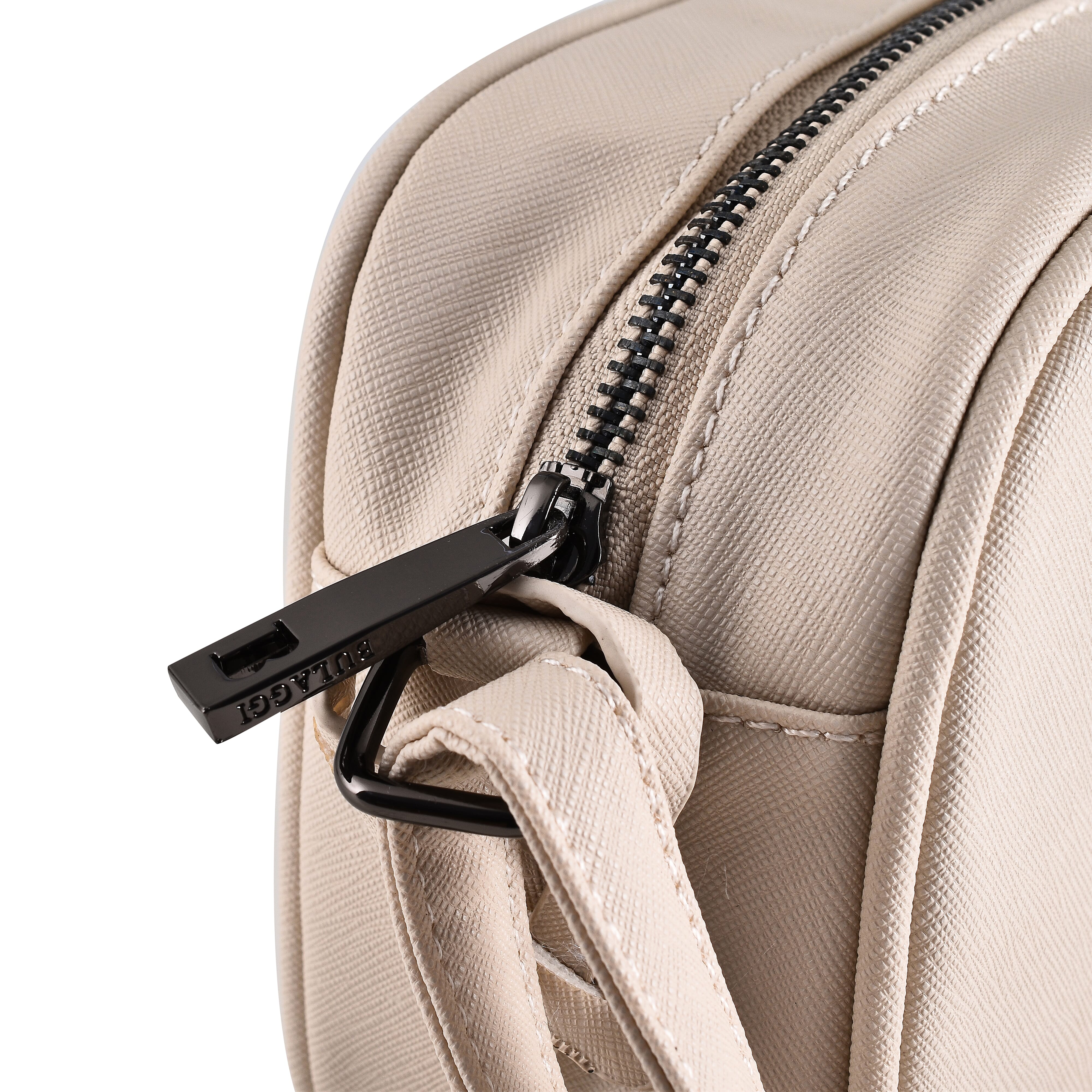 Bulaggi Collection - Gauze Crossbody Bag with Adjustable Shoulder Chain - Bone White