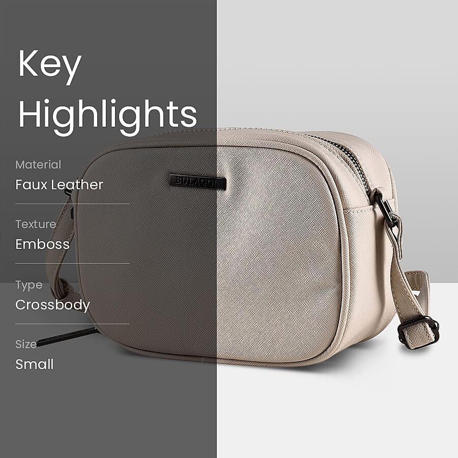 Bulaggi Collection - Gauze Crossbody Bag with Adjustable Shoulder Chain - Bone White