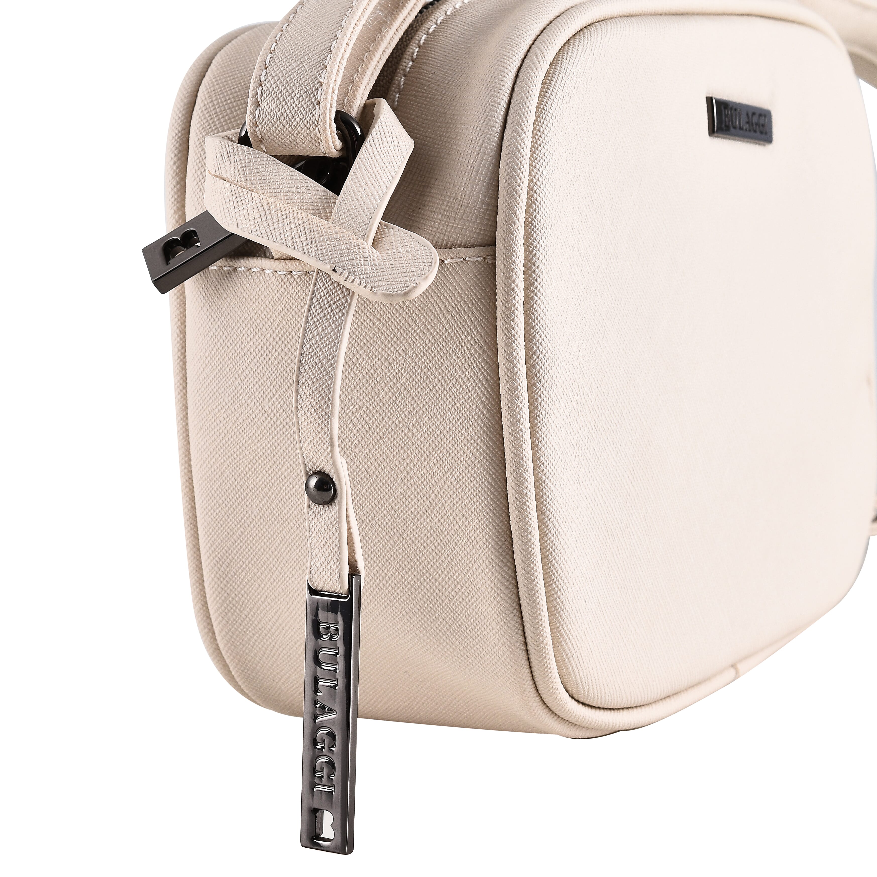 Bulaggi Collection - Gauze Crossbody Bag with Adjustable Shoulder Chain - Bone White