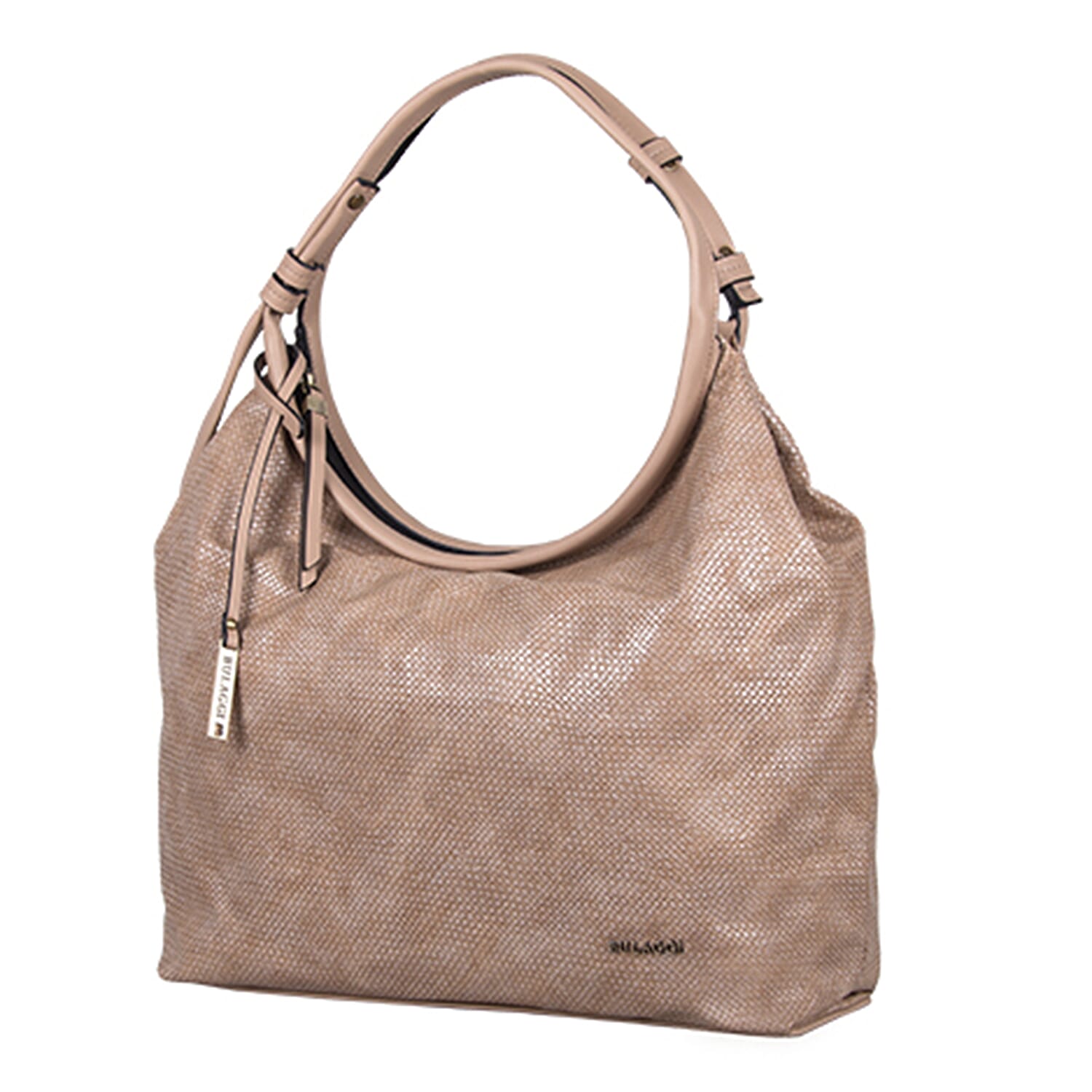 Bulaggi Collection - Mila Hobo Shoulder Bag with Zipper Closure (Size 35x28x11cm) - Camel