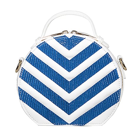 Bulaggi Collection - Zig Zag Circle Bag with Detachable Shoulder Strap - Cobalt Blue