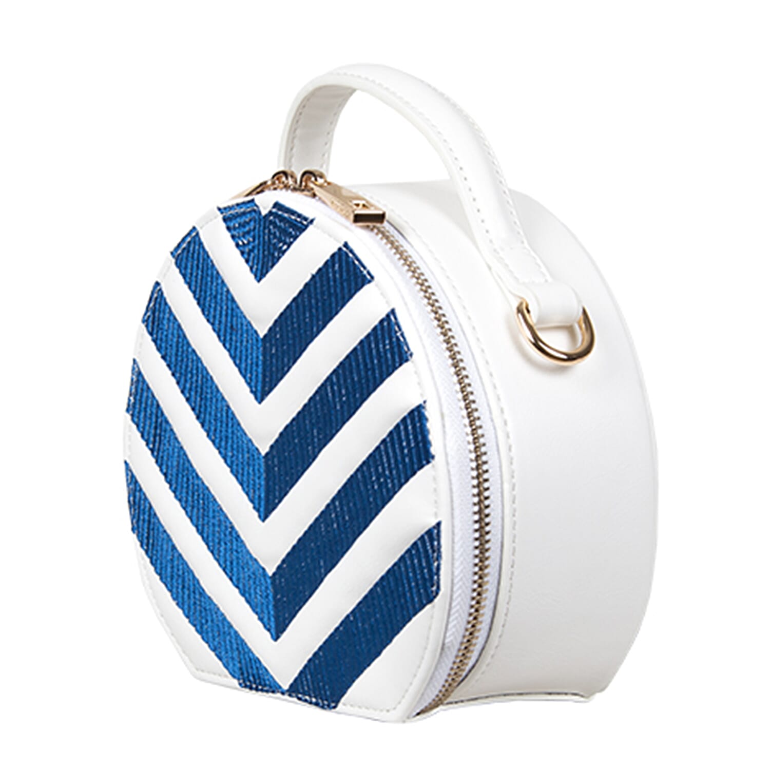 Bulaggi Collection - Zig Zag Circle Bag with Detachable Shoulder Strap - Cobalt Blue