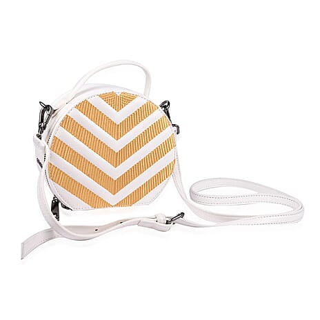 Bulaggi Collection - Zig Zag Circle Bag with Detachable Shoulder Strap - Yellow