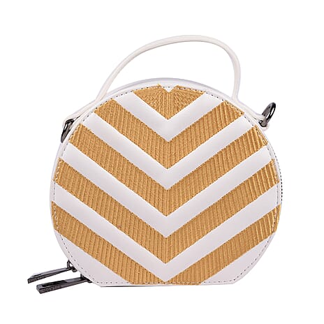 Bulaggi Collection - Zig Zag Circle Bag with Detachable Shoulder Strap - Yellow