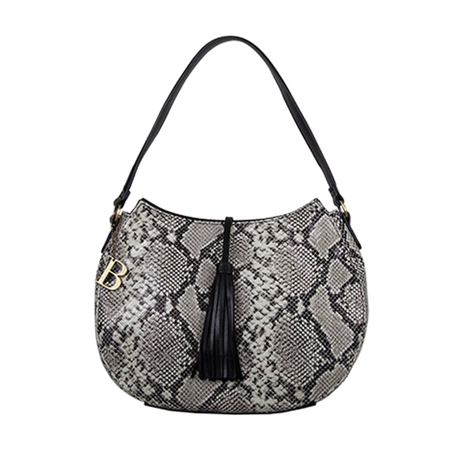 Bulaggi Collection - Tivoli Hobo Shoulder Bag with Zipper Closure (Size 27x27x10cm) - Black
