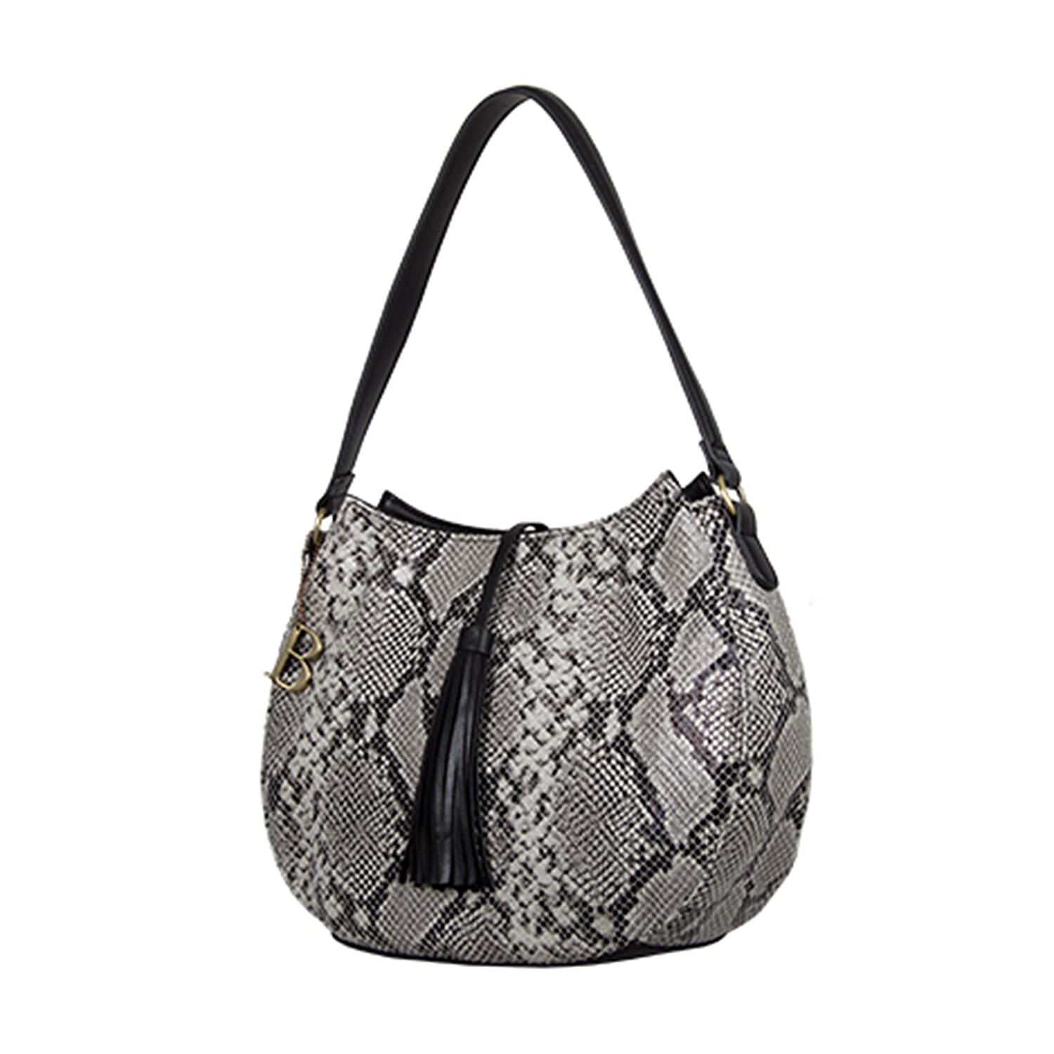 Bulaggi Collection - Tivoli Hobo Shoulder Bag with Zipper Closure (Size 27x27x10cm) - Black