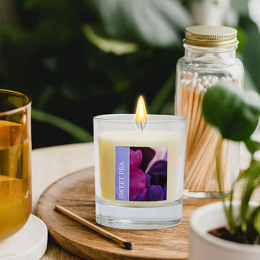 WAX LYRICAL Medium Sweet Pea Candle (190g) - Burn Time 35Hrs