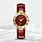 Jacques Du Manoir Swiss Movement Red Dial Water Resistant Coupole Watch with Red Strap - 33mm
