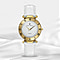Jacques Du Manoir Swiss Movement White Dial Water Resistant Coupole Watch with White Strap - 33mm