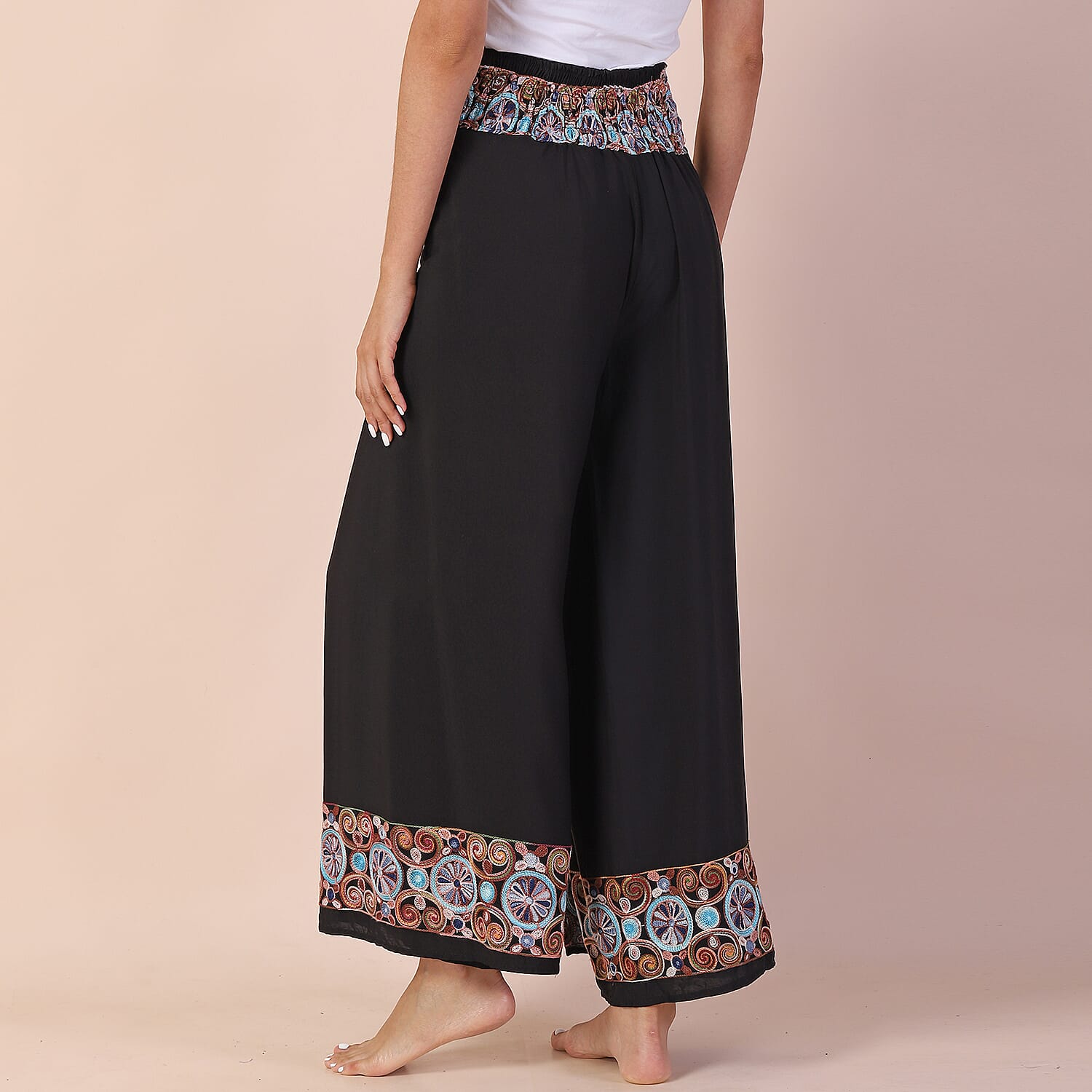 Value Buy - LA MAREY Embroidery Pattern Women Trousers 