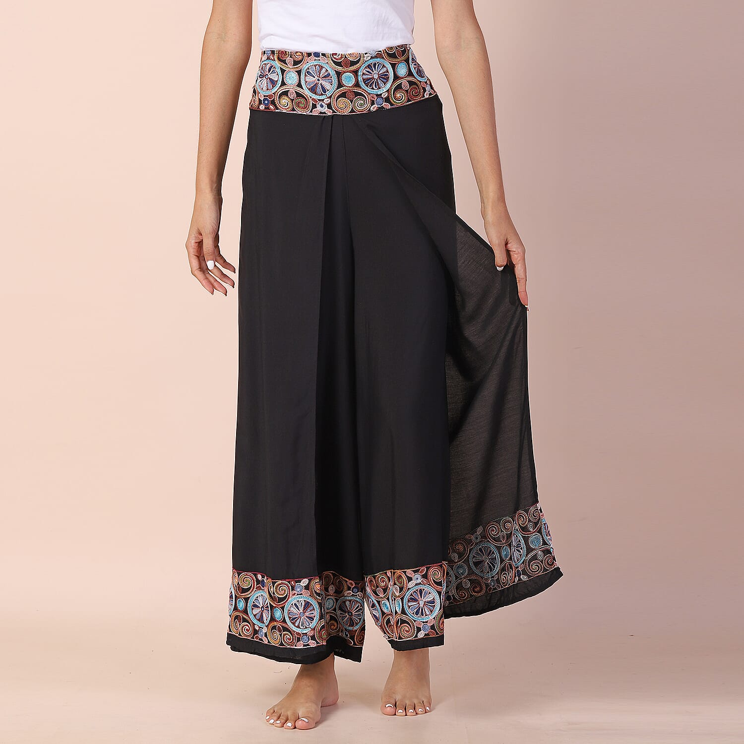 Value Buy - LA MAREY Embroidery Pattern Women Trousers 