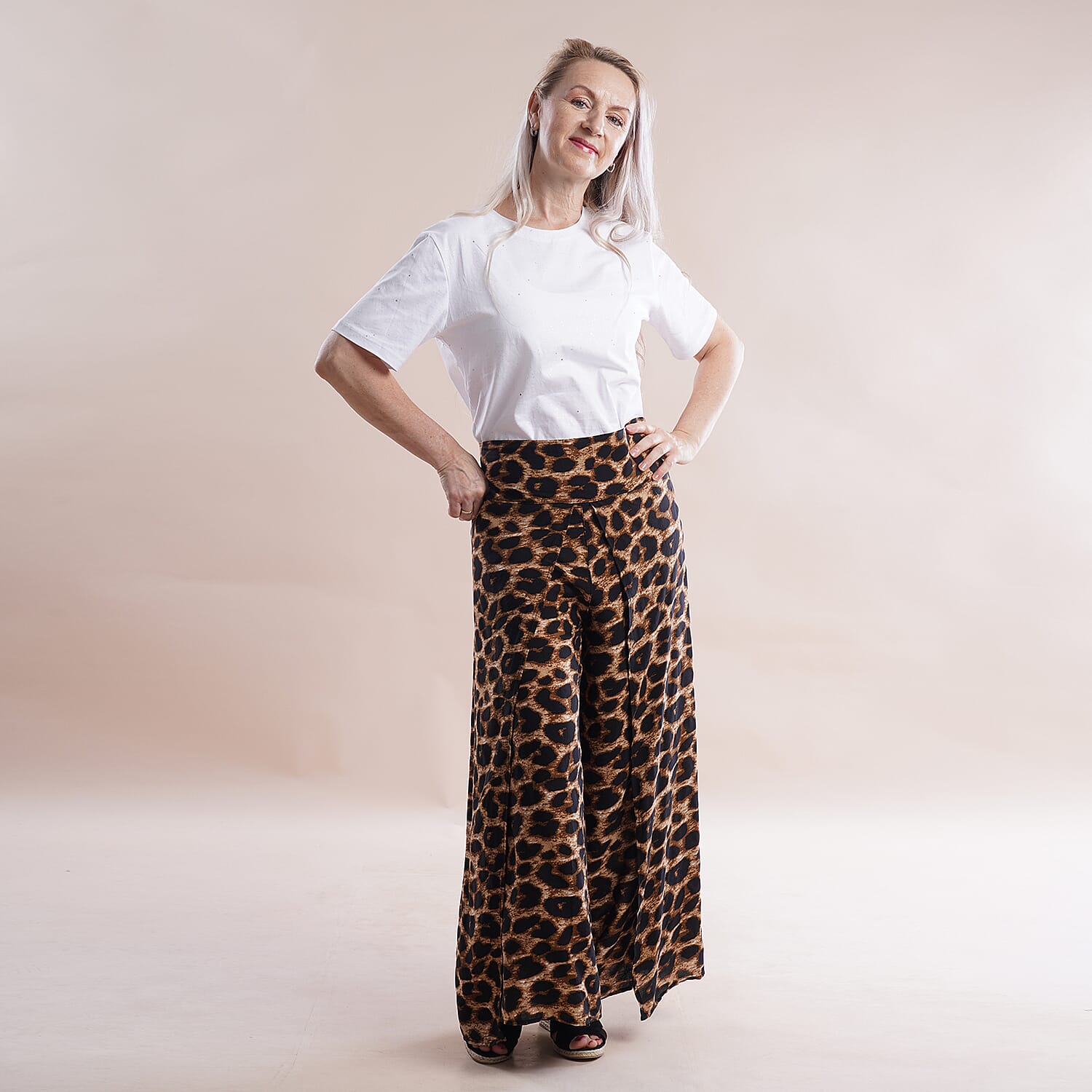 JOVIE Miss Colloection 100% Viscose Elastic Band Printed Trousers - Yellow